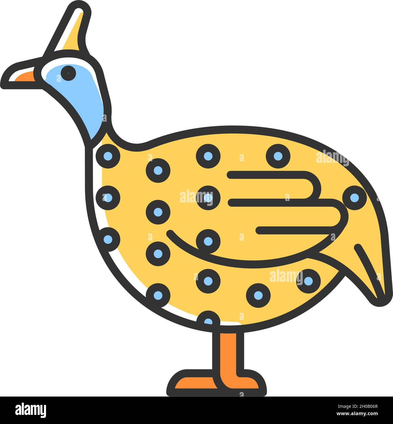 Guinea fowl RGB color icon Stock Vector