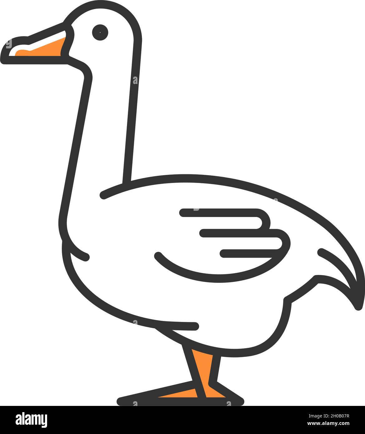 Goose RGB color icon Stock Vector