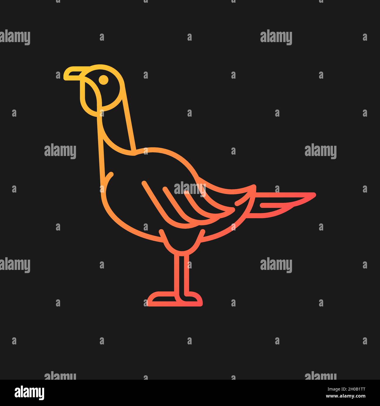 Female turkey gradient vector icon for dark theme Stock Vector