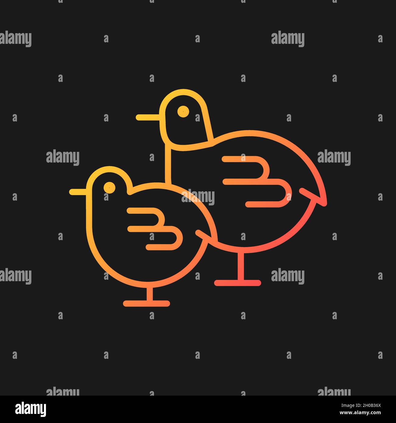 Chicks gradient vector icon for dark theme Stock Vector