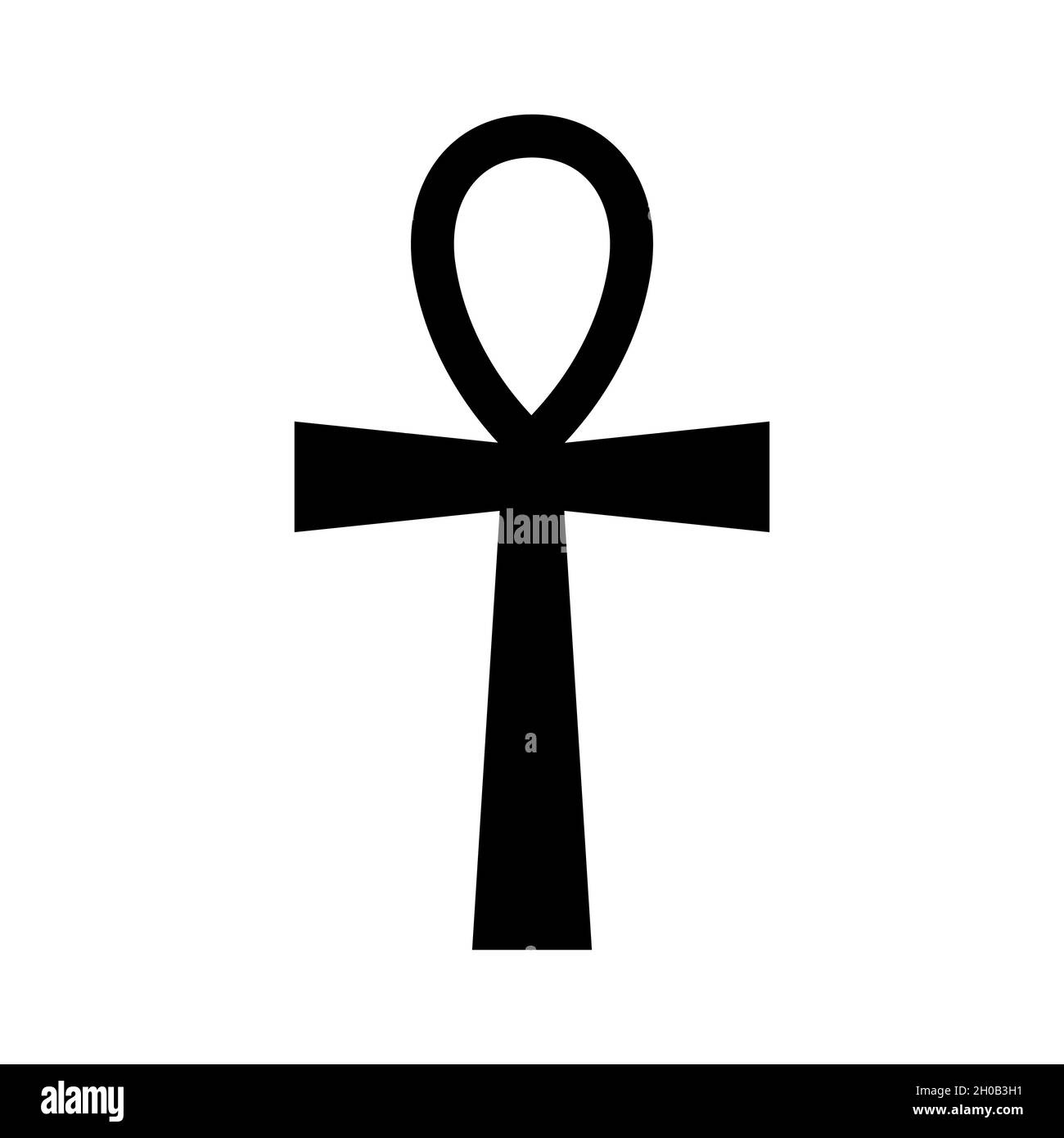 Cross ankh icon. Ankh symbol in flat design. Black religion symbol