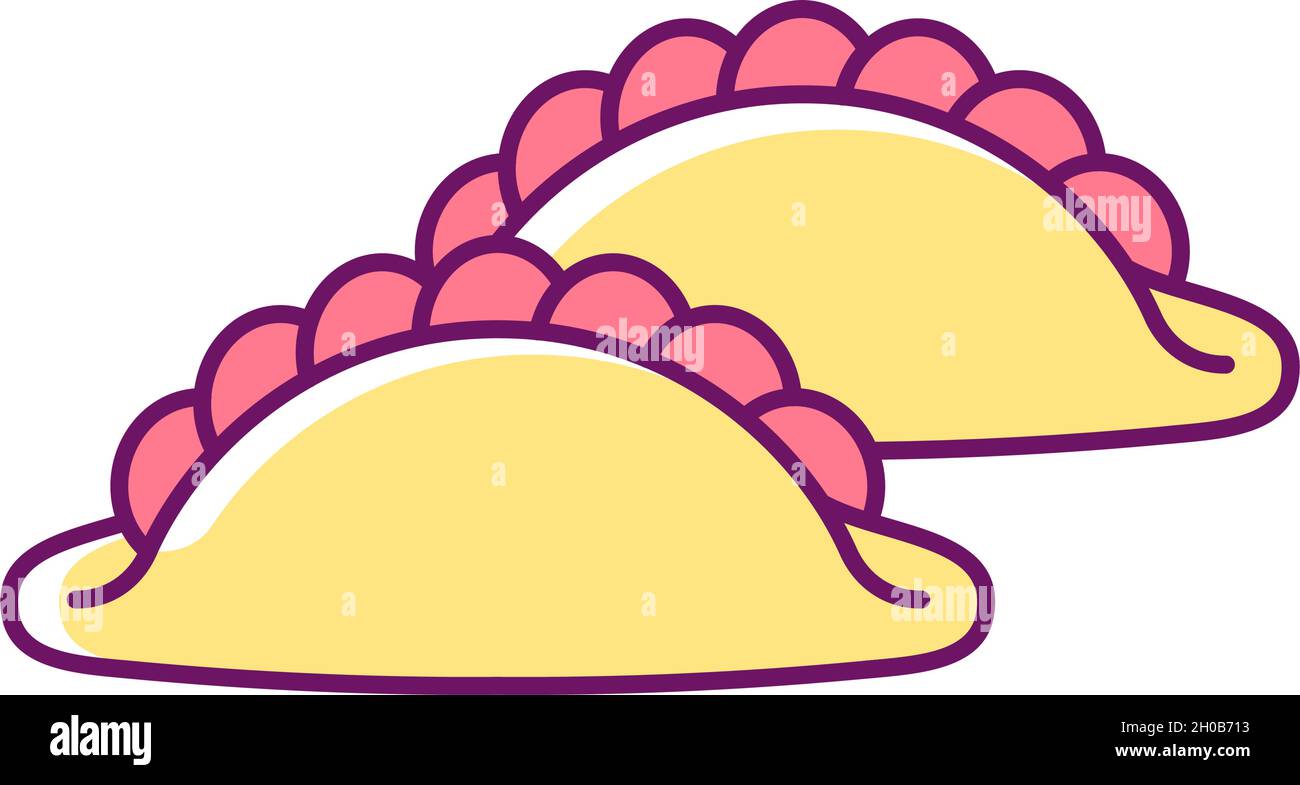 Curry puff RGB color icon Stock Vector