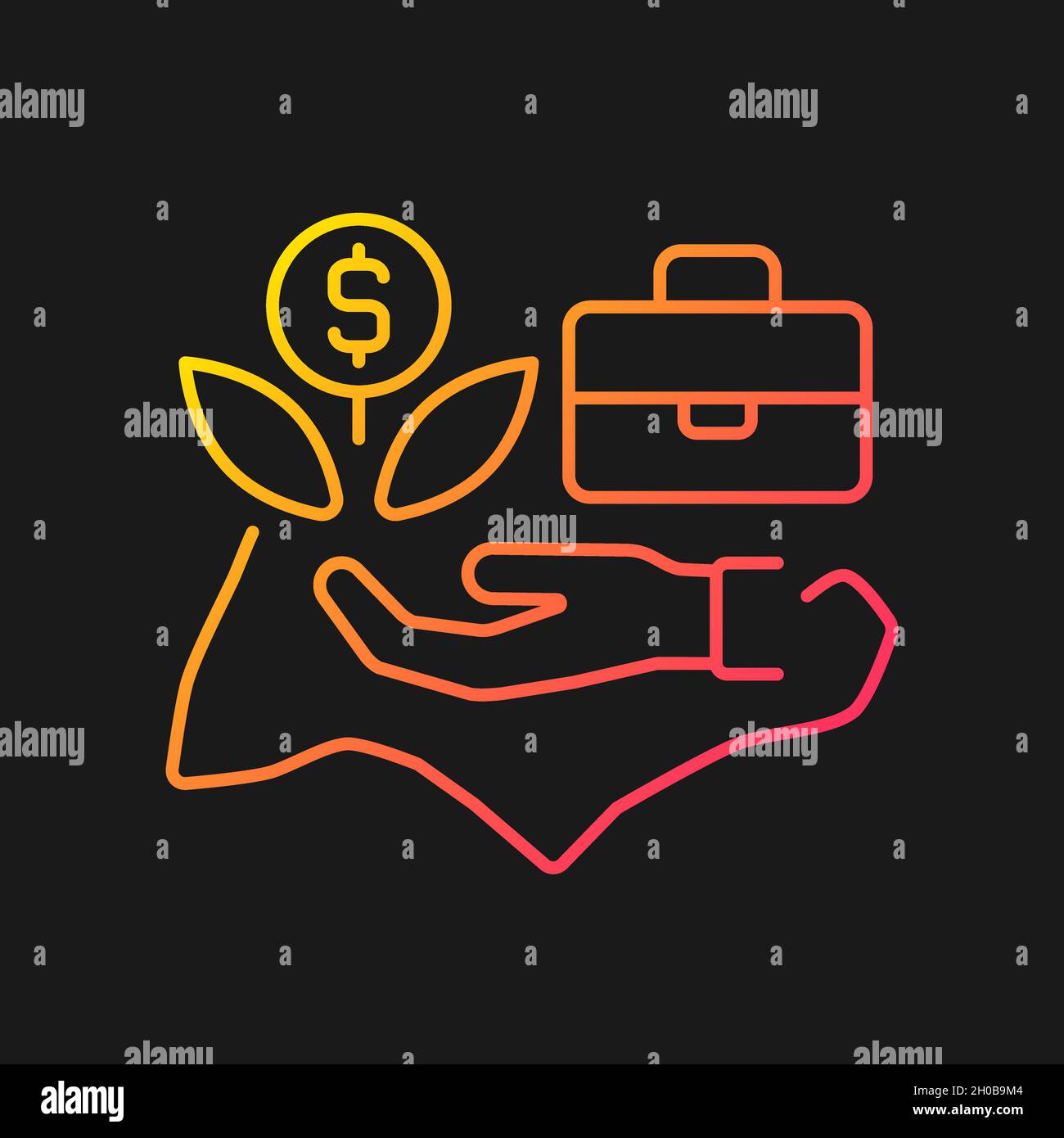 Pro-business environment gradient vector icon for dark theme Stock ...