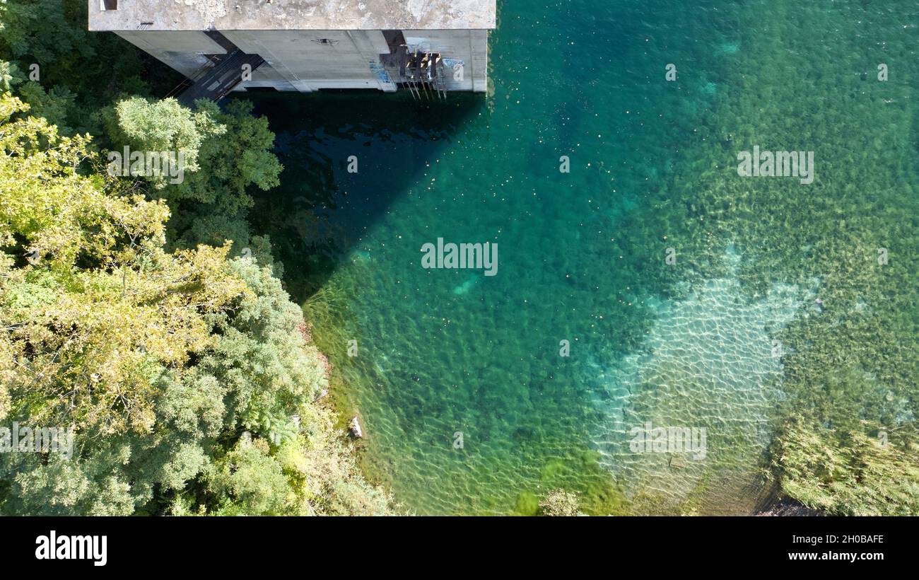 Aerial view of an abandoned quarry in Verplanck Hamlet in New York State Stock Photo Alamy
