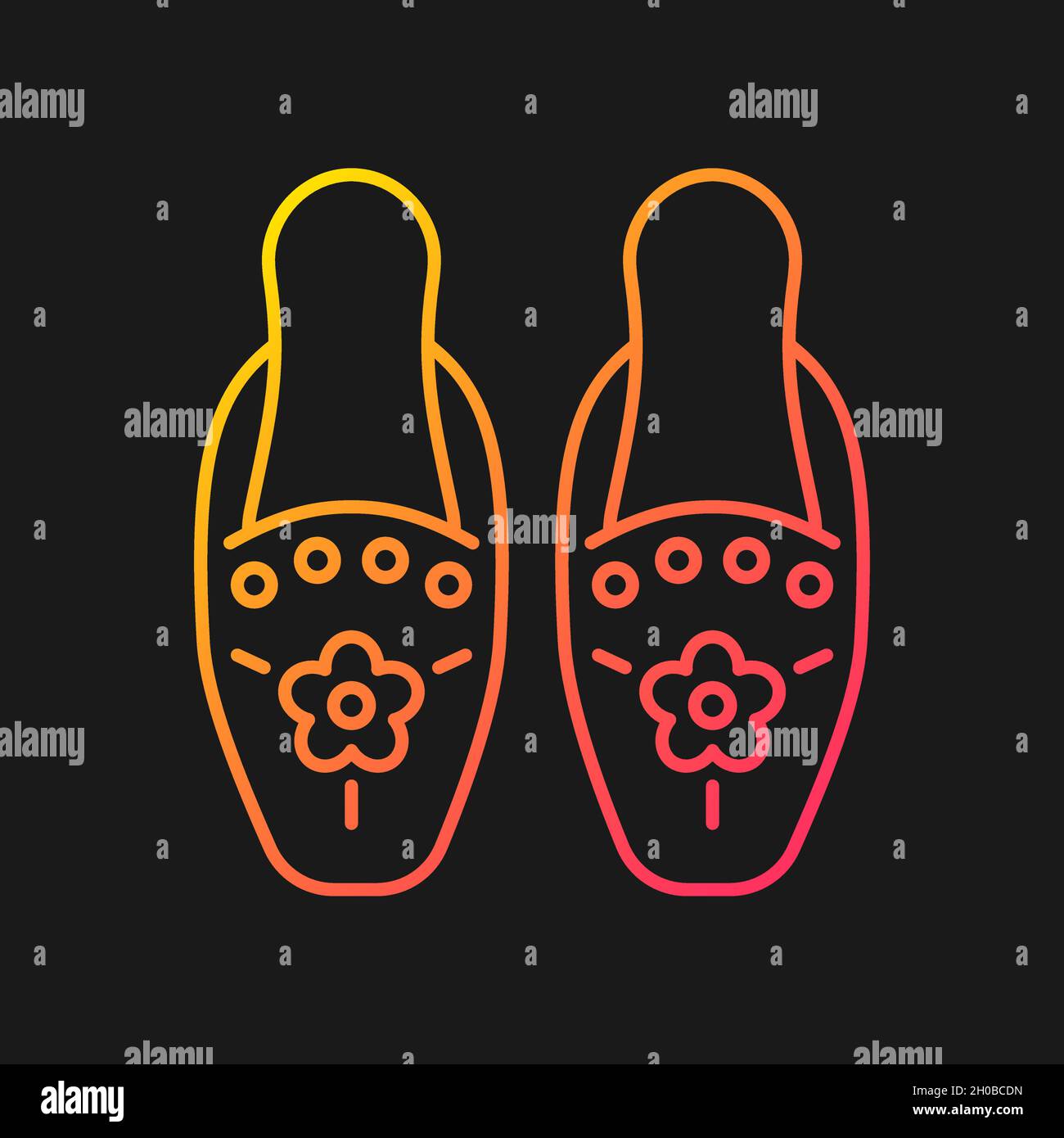 Traditional beadwork gradient vector icon for dark theme Stock Vector