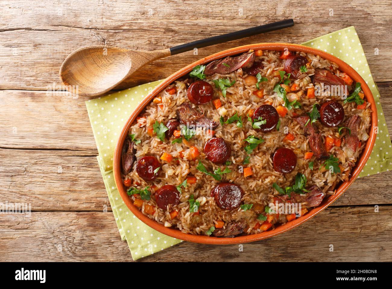 Authentic Arroz de pato duck rice is a traditional recipe from Portugal