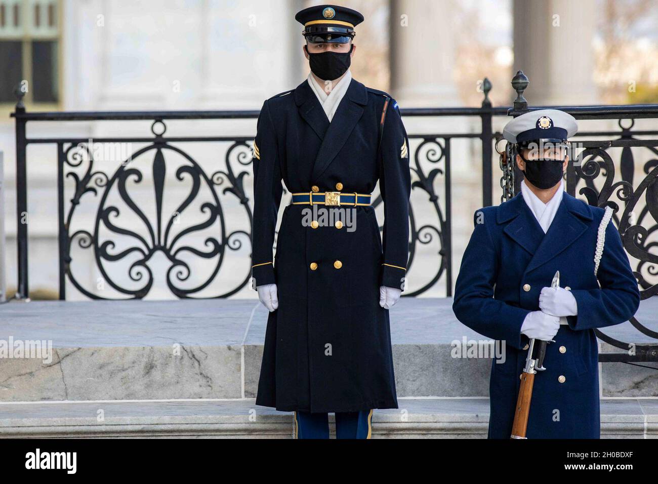 President Guard A U.S. Army soldier stands ceremonial guard during the 59th ...