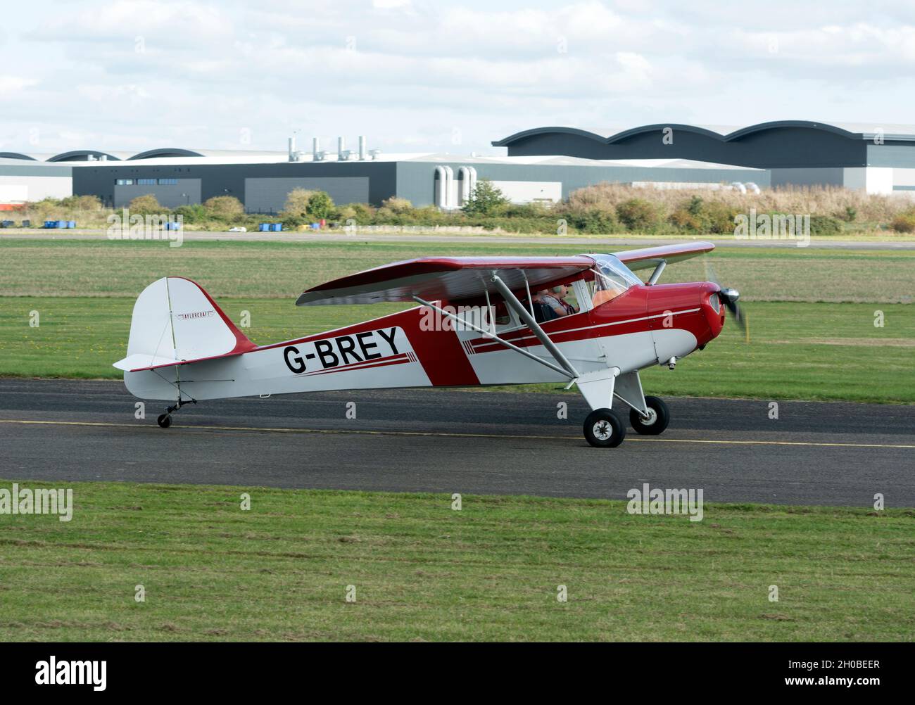 Taylorcraft BC-12D (G-BREY) at Wellesbourne Airfield, Warwickshire, UK Stock Photo