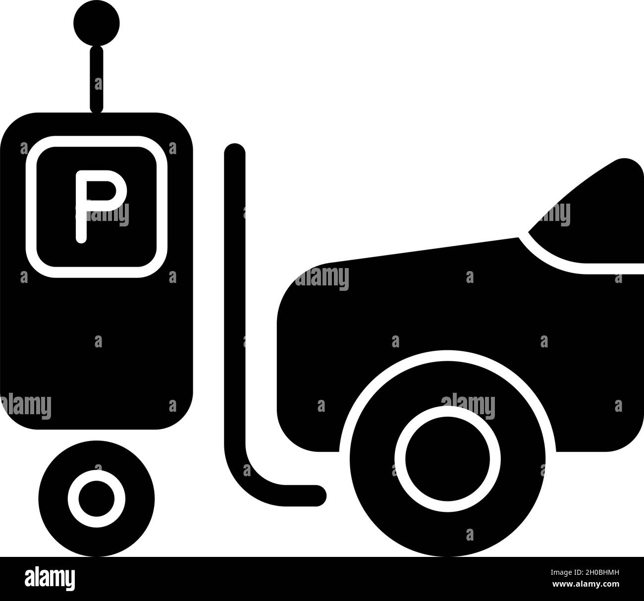 Automatische Park Assist System. Flache Vektor Icon. Einfach schwarzes  Symbol auf weißem Hintergrund Stock-Vektorgrafik - Alamy