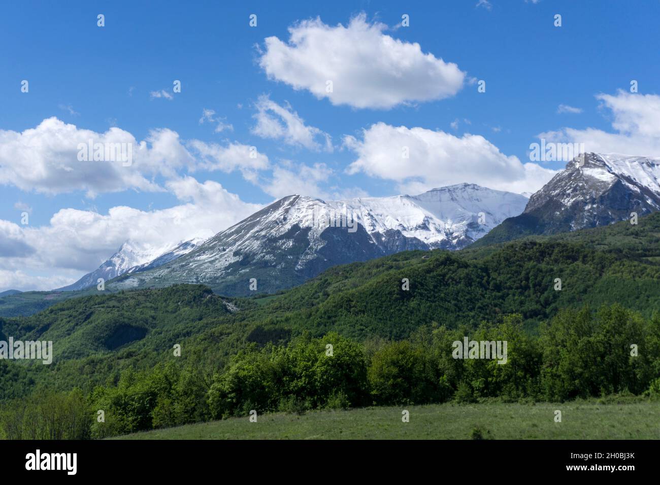 View from Amandola, Landscape, Marche, Italy, Europe Stock Photo