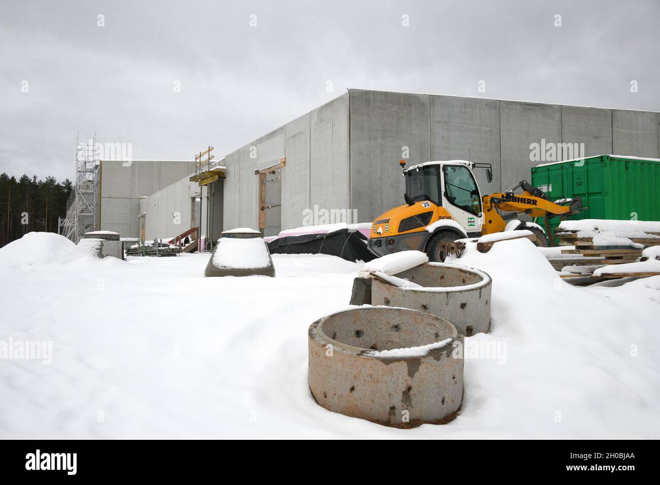The photo shows the construction site for the future Training Support