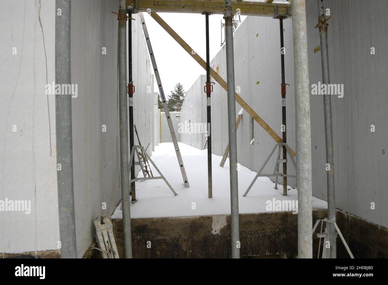 The photo shows the construction site for the future Training Support