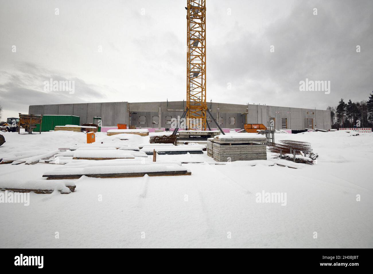 The photo shows the construction site for the future Training Support