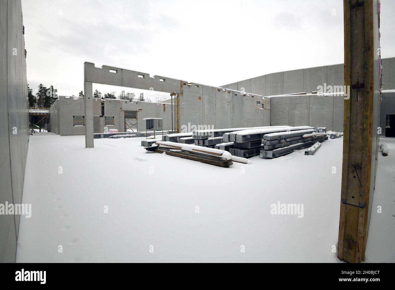 The photo shows the construction site for the future Training Support