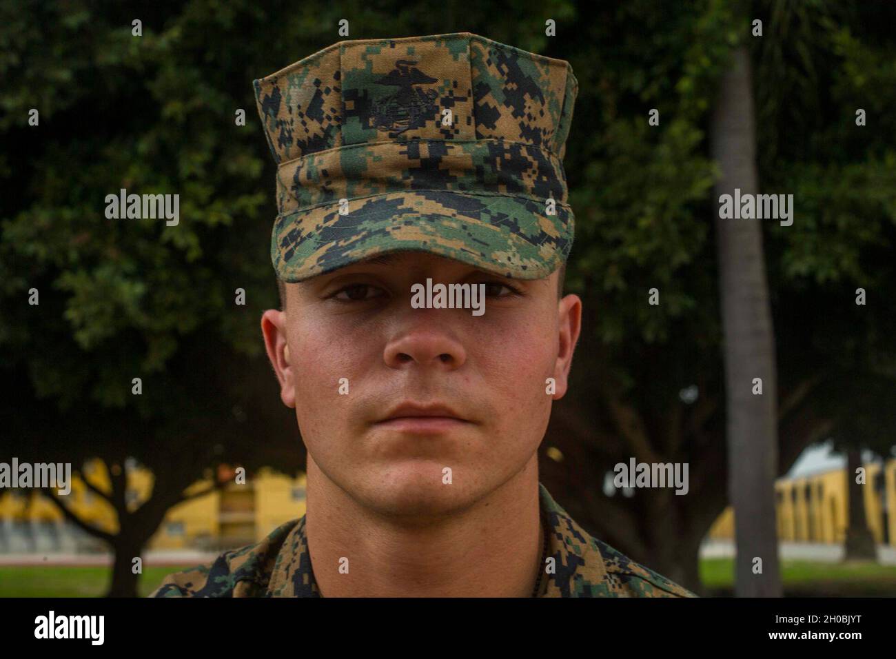 Lance Cpl. Seth A. Silveira, a 22-year-old of RSS Modesto, Calif. is slated to graduate from Marine Corps Recruit Depot San Diego, Jan. 19, 2021. Silveira graduated from Roosevelt University and was then recruited by SSgt. Andrew Wright to serve as a Marine. Stock Photo