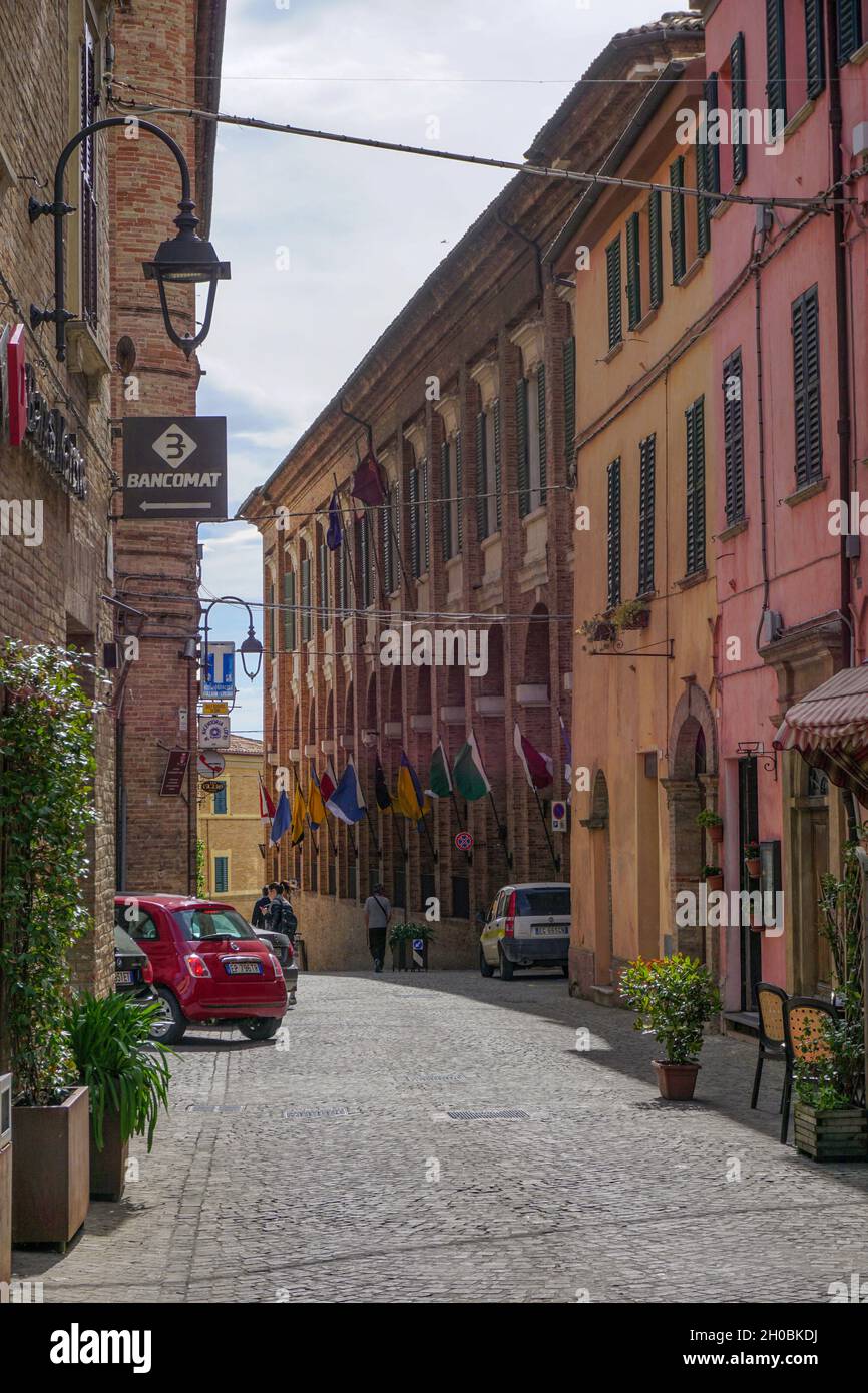 Town Hall, Corinaldo village, Marche, Italy, Europe Stock Photo