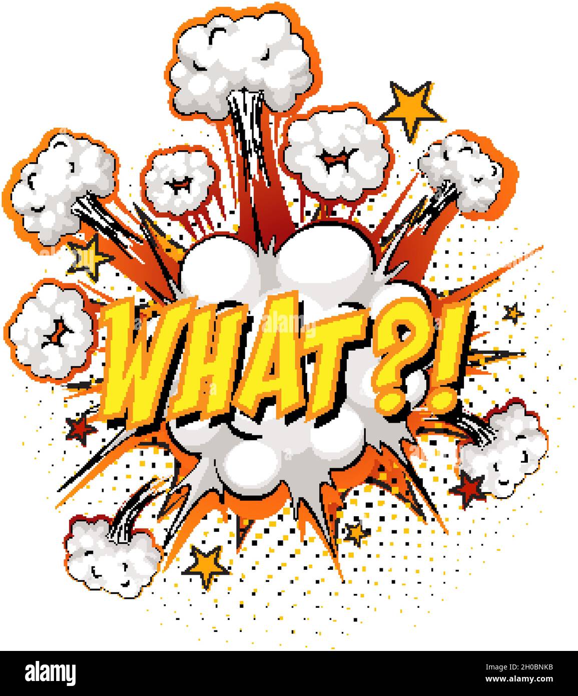  WHAT text on comic cloud explosion isolated on white background ...