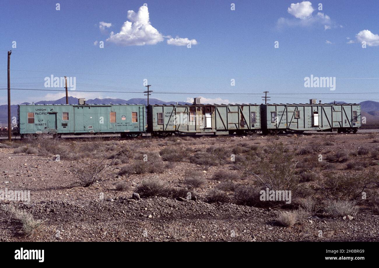 USA 1990 - Eisenbahnwaggons, Nevada, Las Vegas Stock Photo