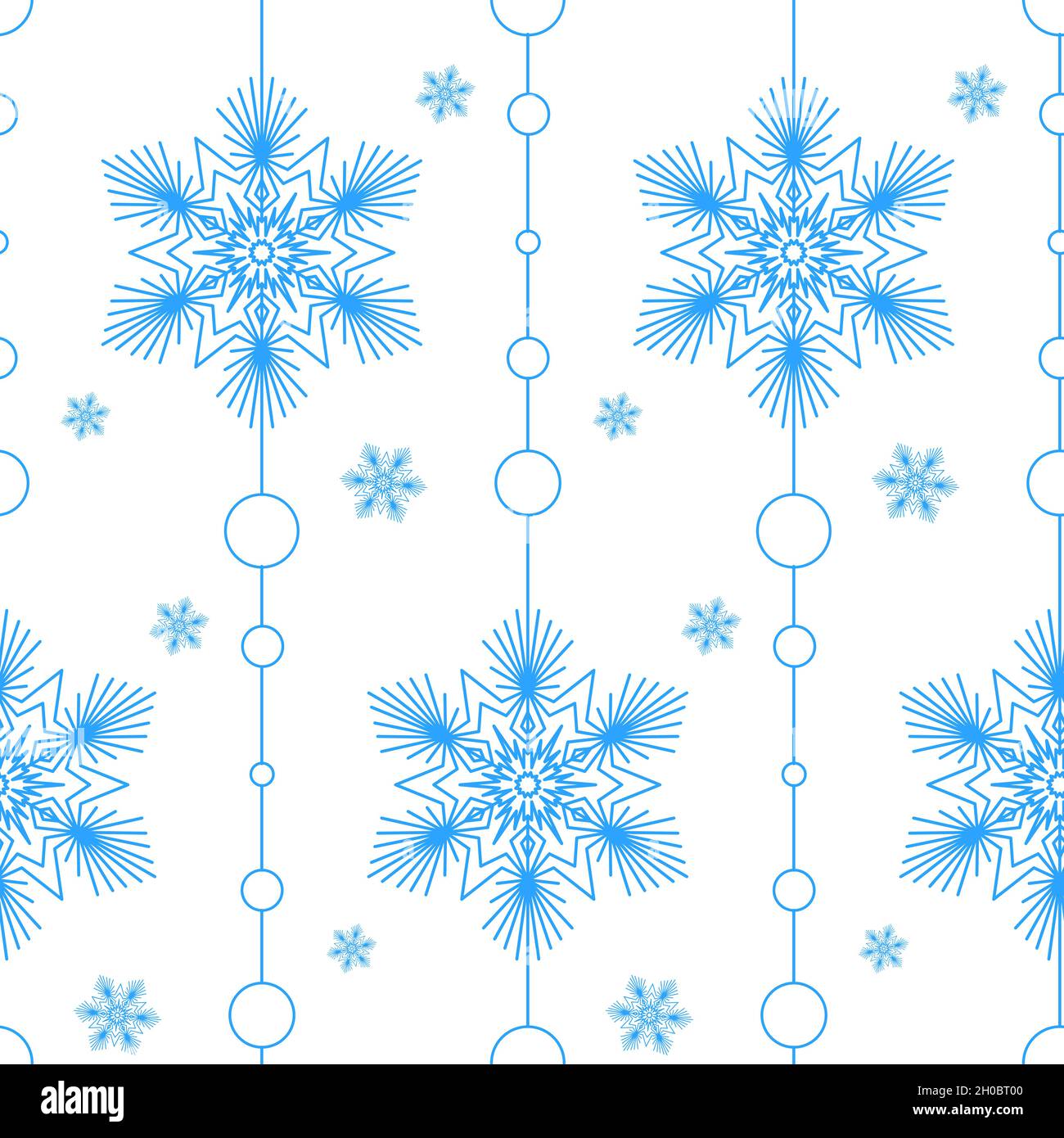 Snowflake seamless pattern christmas, geometric mandala snowflake element, vector Stock Vector