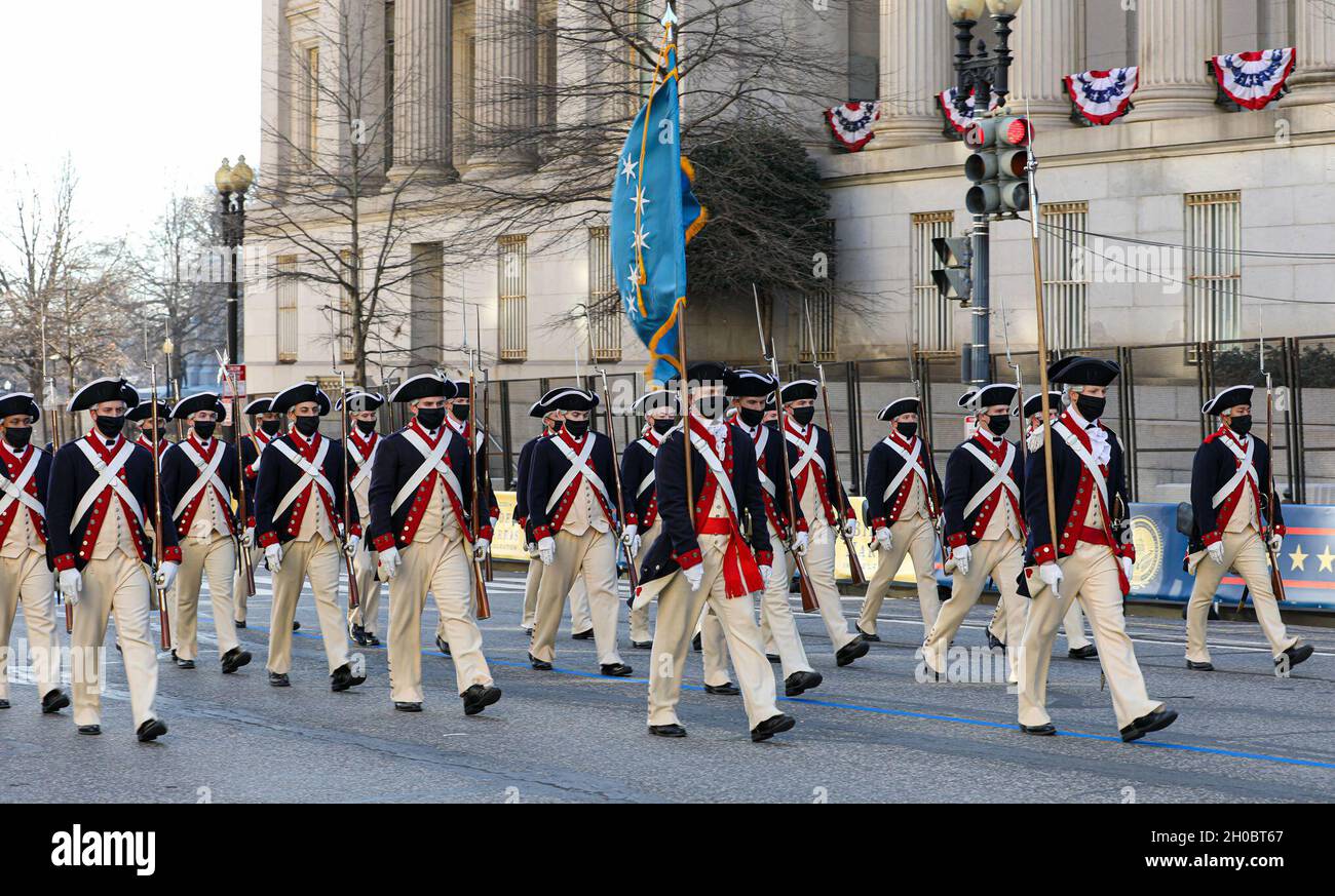 President Guard Members of the Commander In Chief's Guard march during the 59th ...