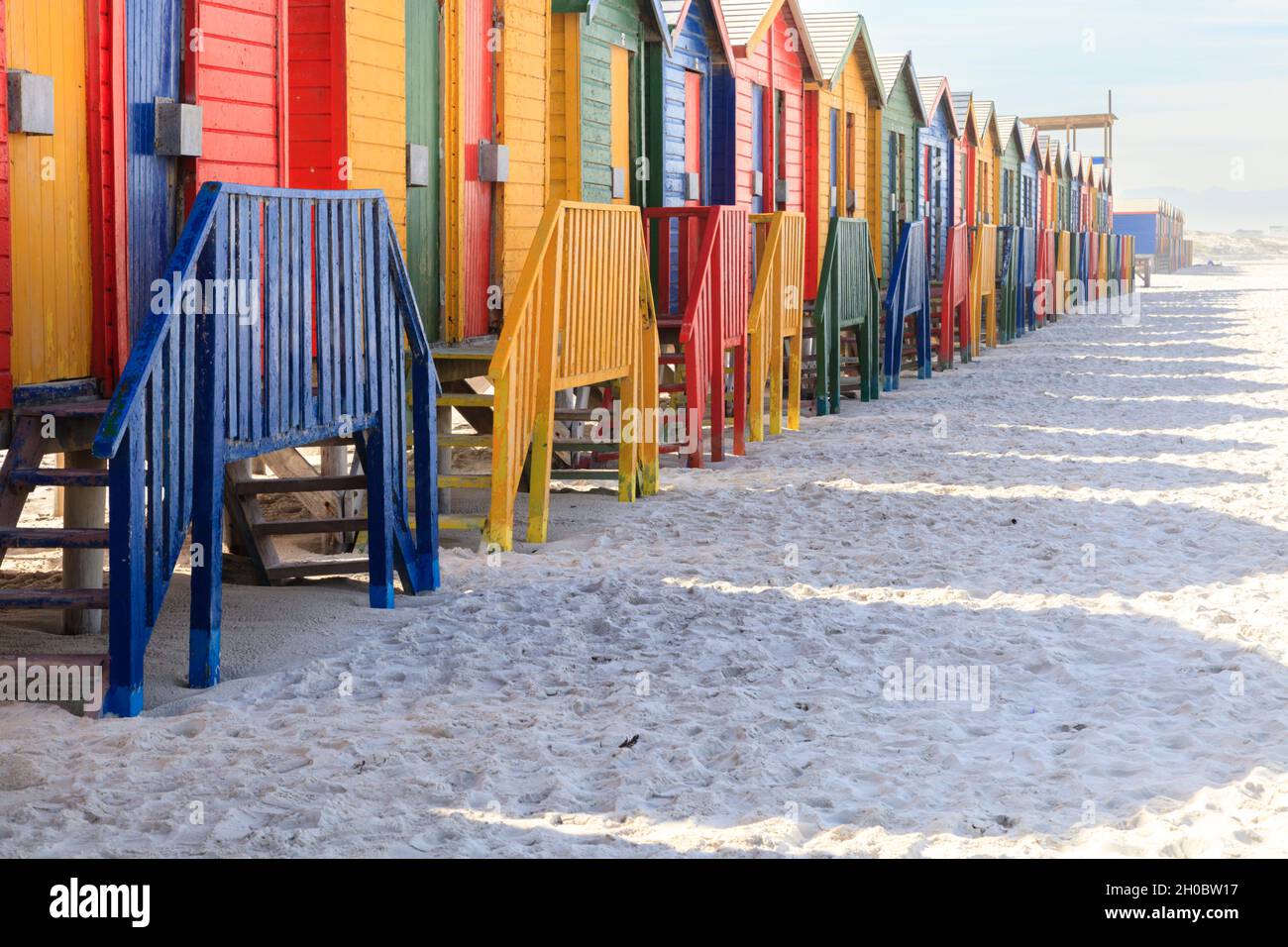 Beach huts in Muizenberg, South Africa Stock Photo
