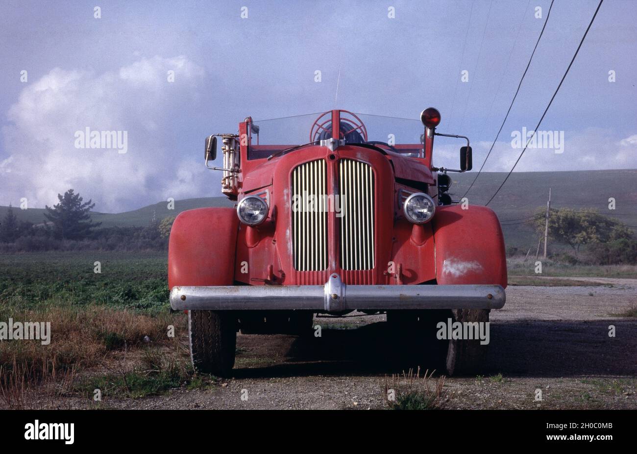 USA 1990, Oldtimer Feuerwehrauto Stock Photo