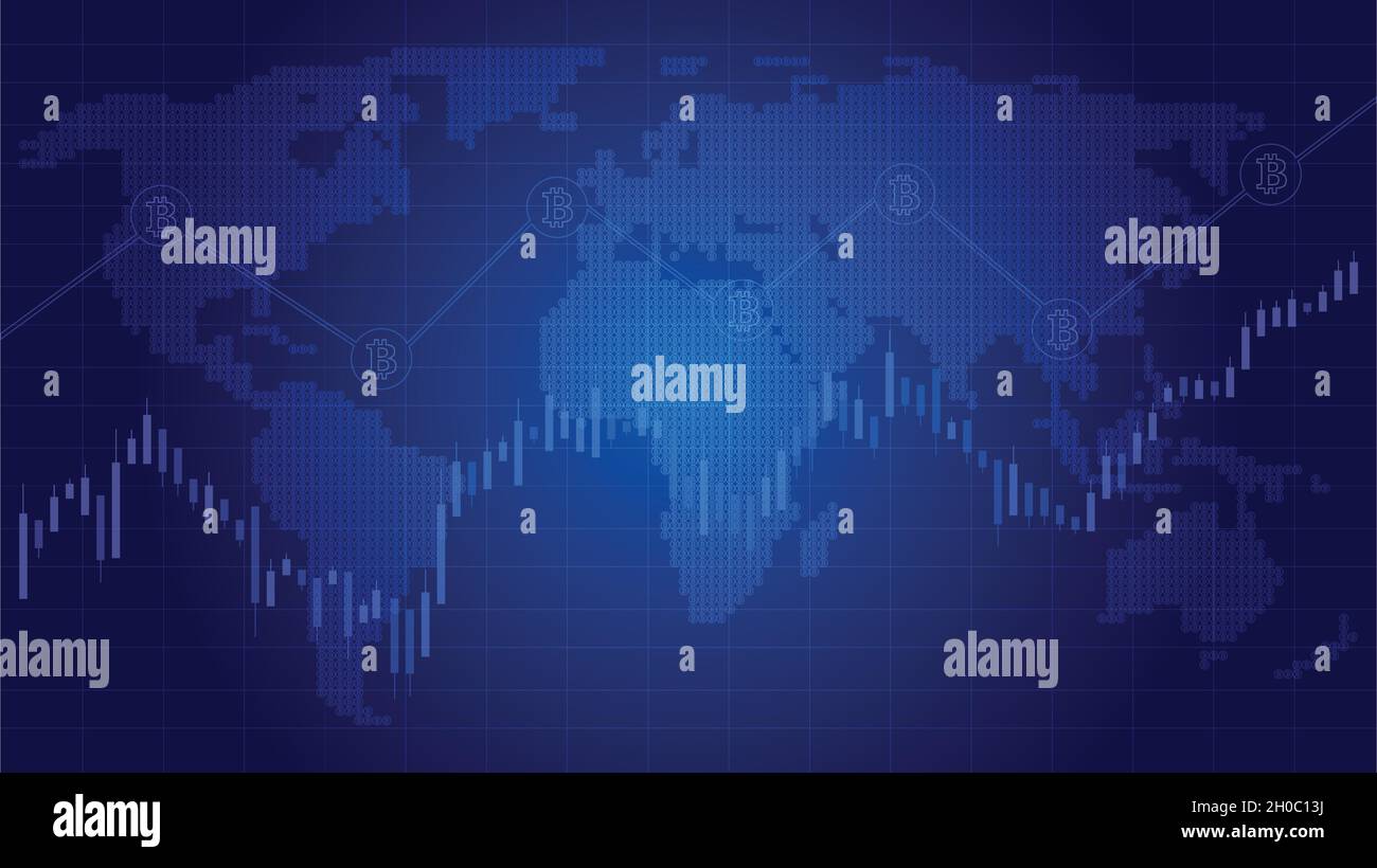 Cryptocurrency Growth Chart vector stock illustration Stock Vector