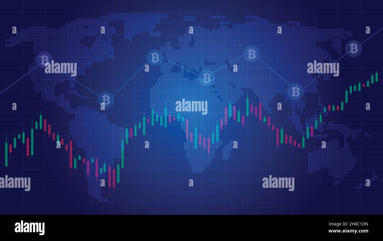Cryptocurrency Growth Chart vector stock illustration Stock Vector