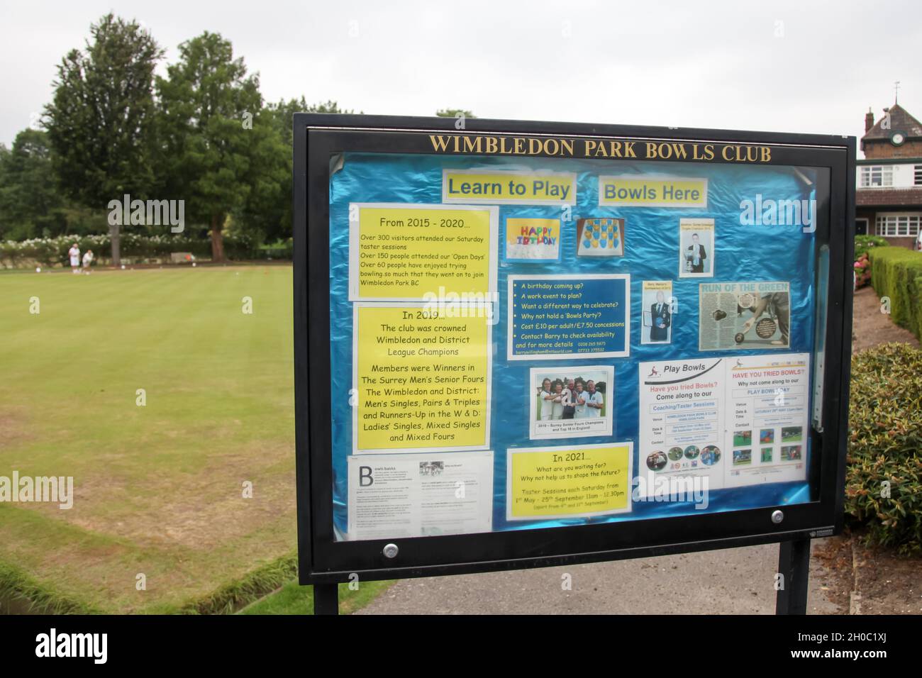Wimbledon Park Bowls Club, Borough of Merton, London, September 2021 Stock Photo