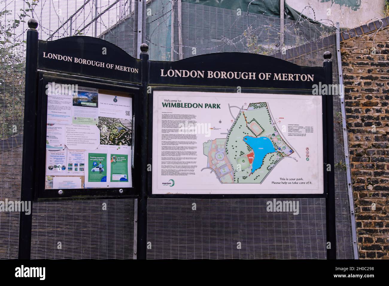 London Borough of Merton sign at entrance and tourist