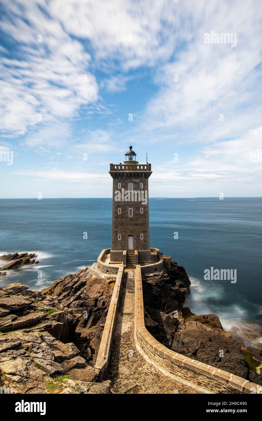 Kermorvan lighthouse, Le Conquet, Finistere, Brittany, France Stock