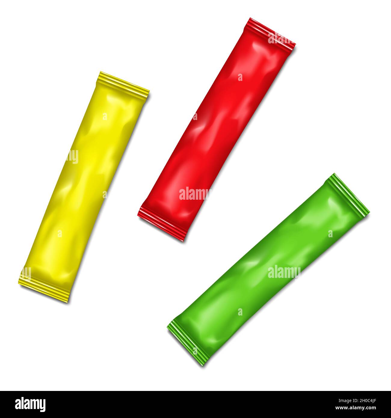 Color stick pack set, realistic vector illustration. Small colour