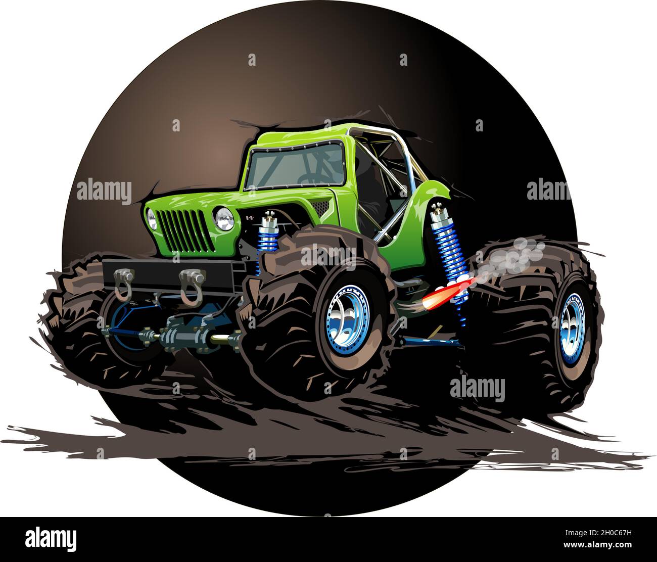 Cartoon Monster Truck. Available EPS-10 separated by groups and layers with transparency effects for one-click repaint Stock Vector
