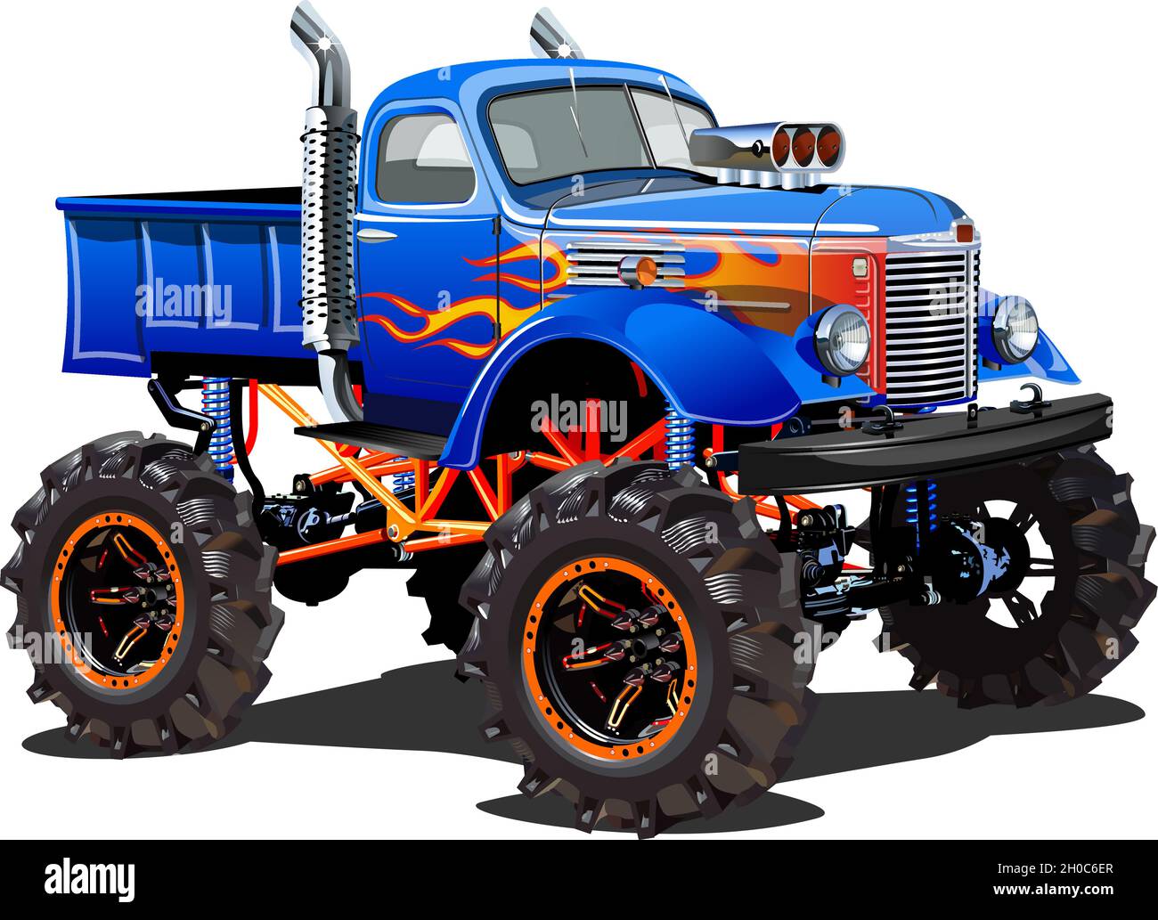 Cartoon Monster Truck. Available EPS-10 separated by groups and layers for easy edit Stock Vector