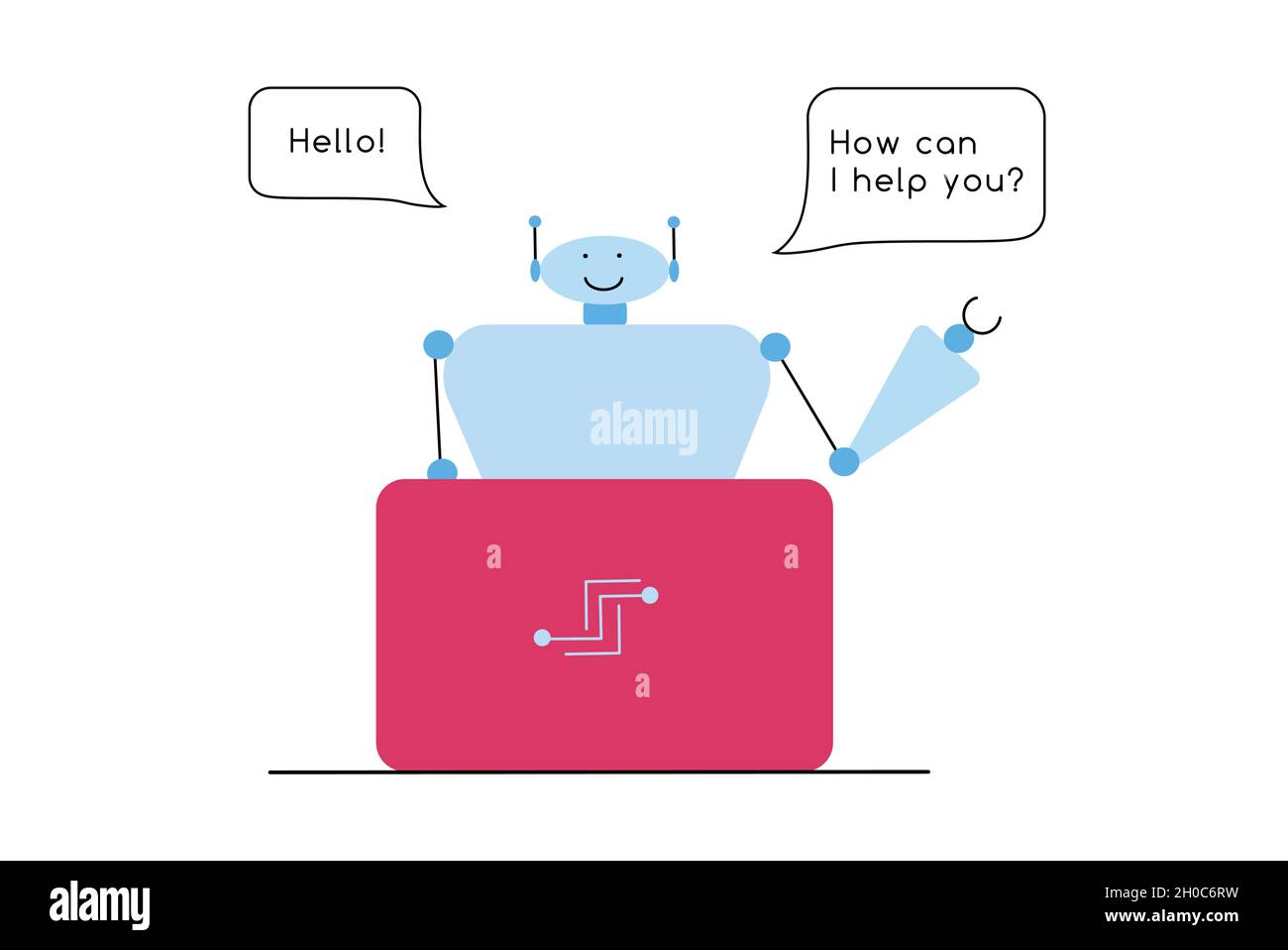 Chatbot assistant to buyer for online shopping. Stock Vector