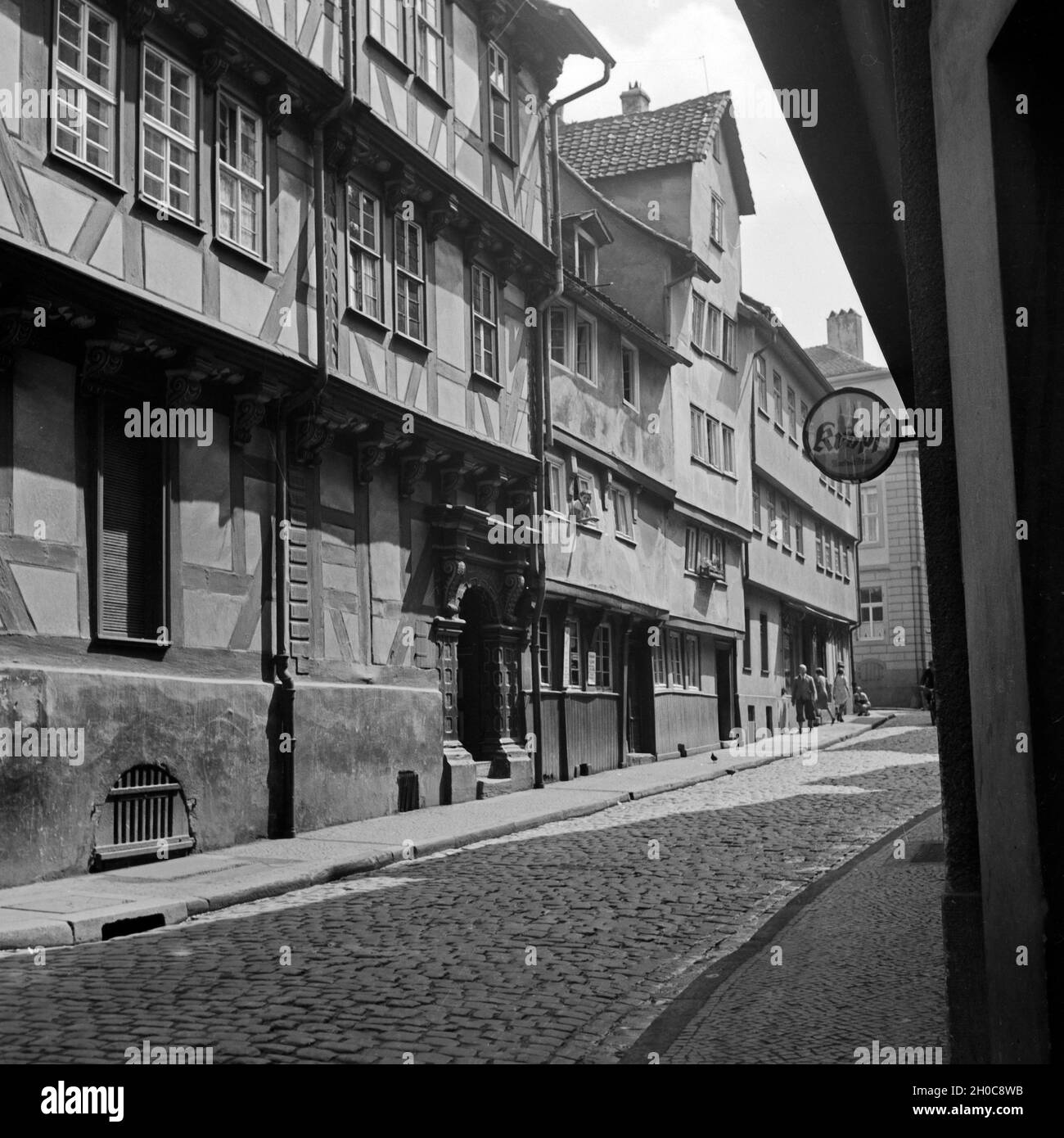 Fachwerkhäuser in der Innenstadt von Kassel, Nähe Zeughausstraße