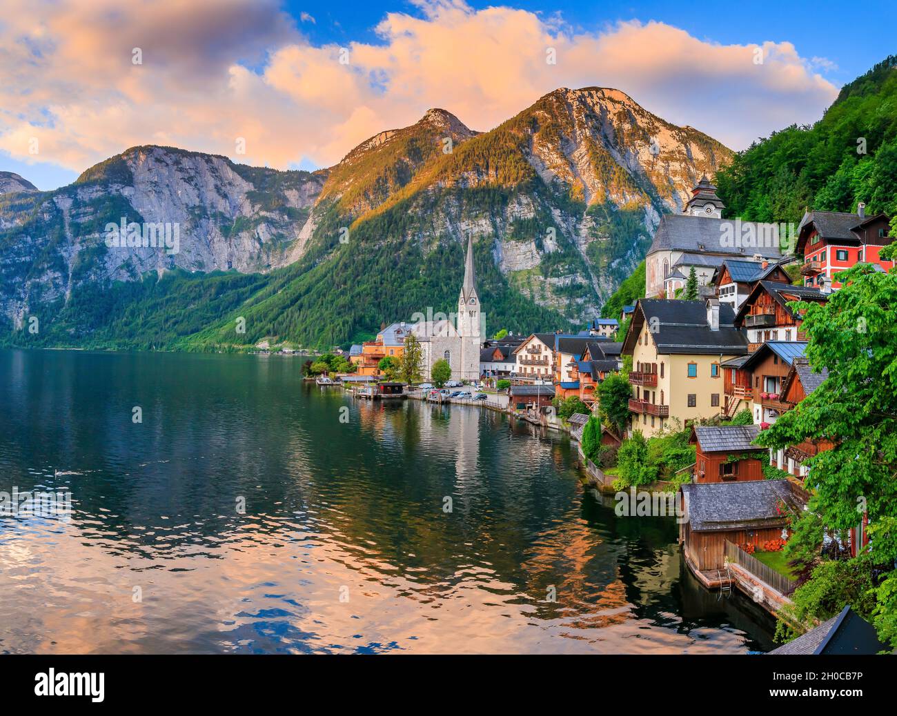 Hallstatt, Austria. Mountain village in the Austrian Alps. Stock Photo