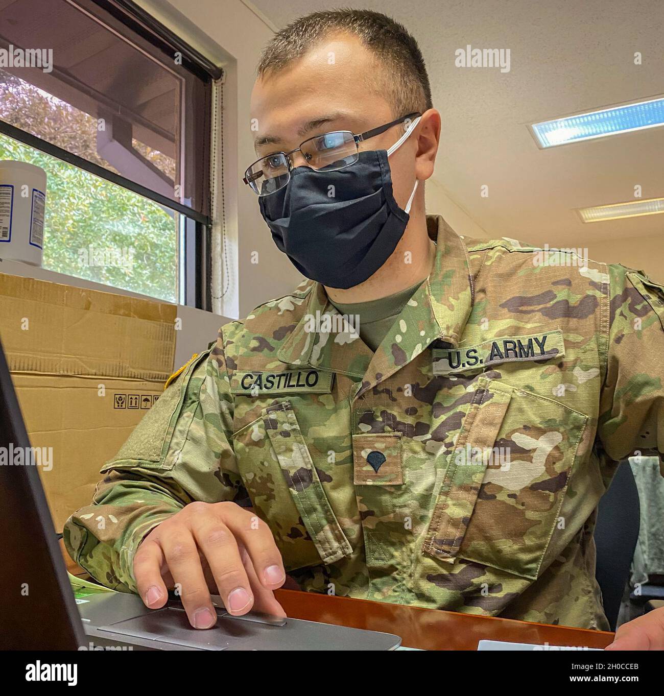 U.S. Army Reserve Spc. Rusty Castillo, a transportation management