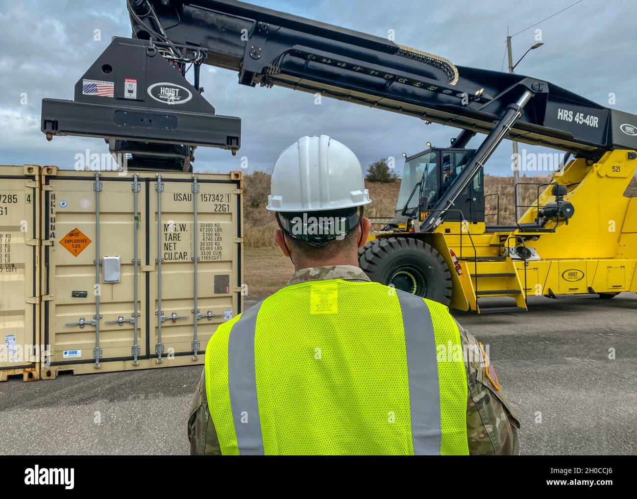 U.S. Army Reserve Spc. Marco Mata, a transportation management