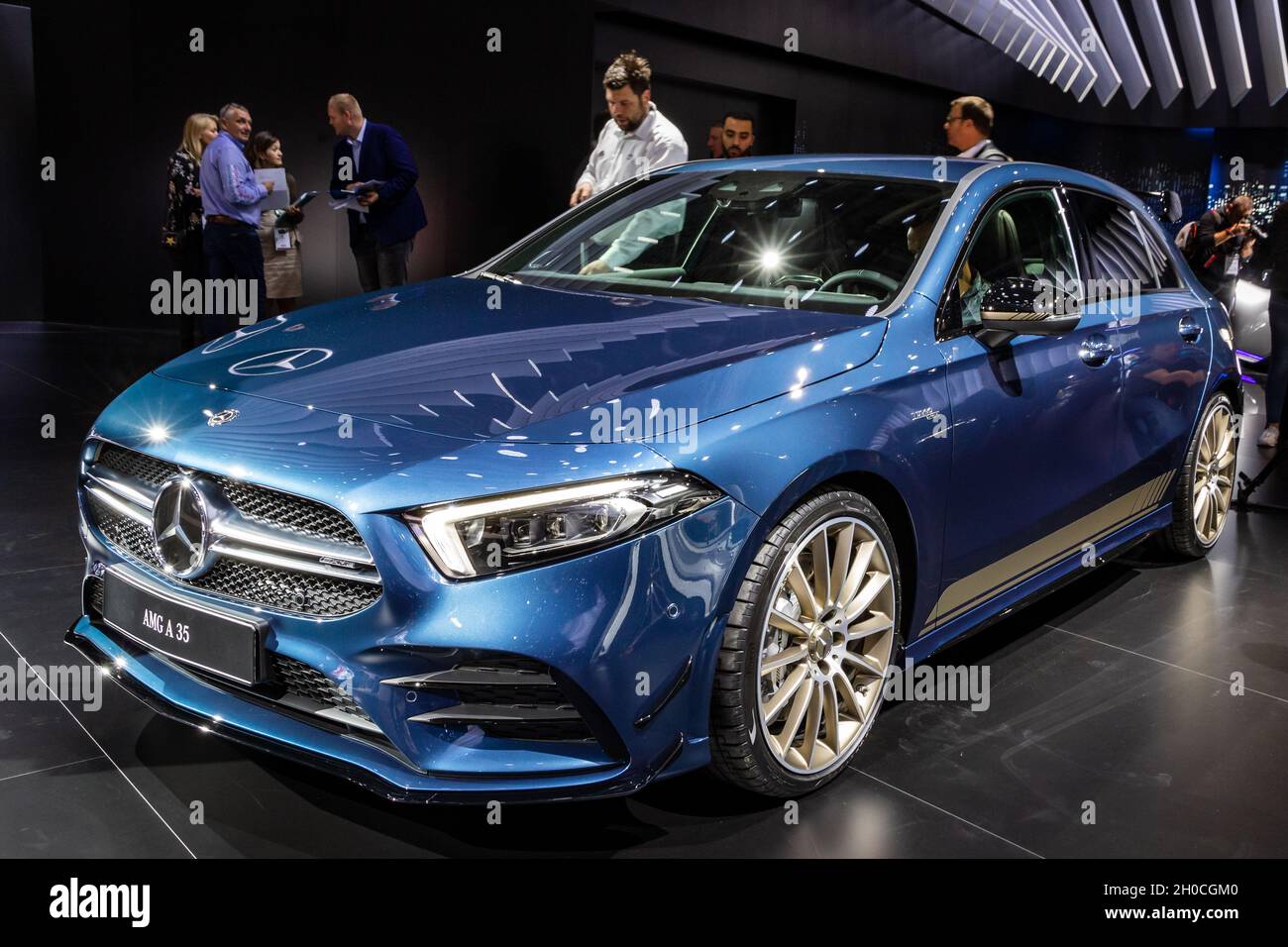 Mercedes-AMG A-Class A 35 4MATIC car showcased at the Paris Motor Show. Paris, France - October 2, 2018. Stock Photo