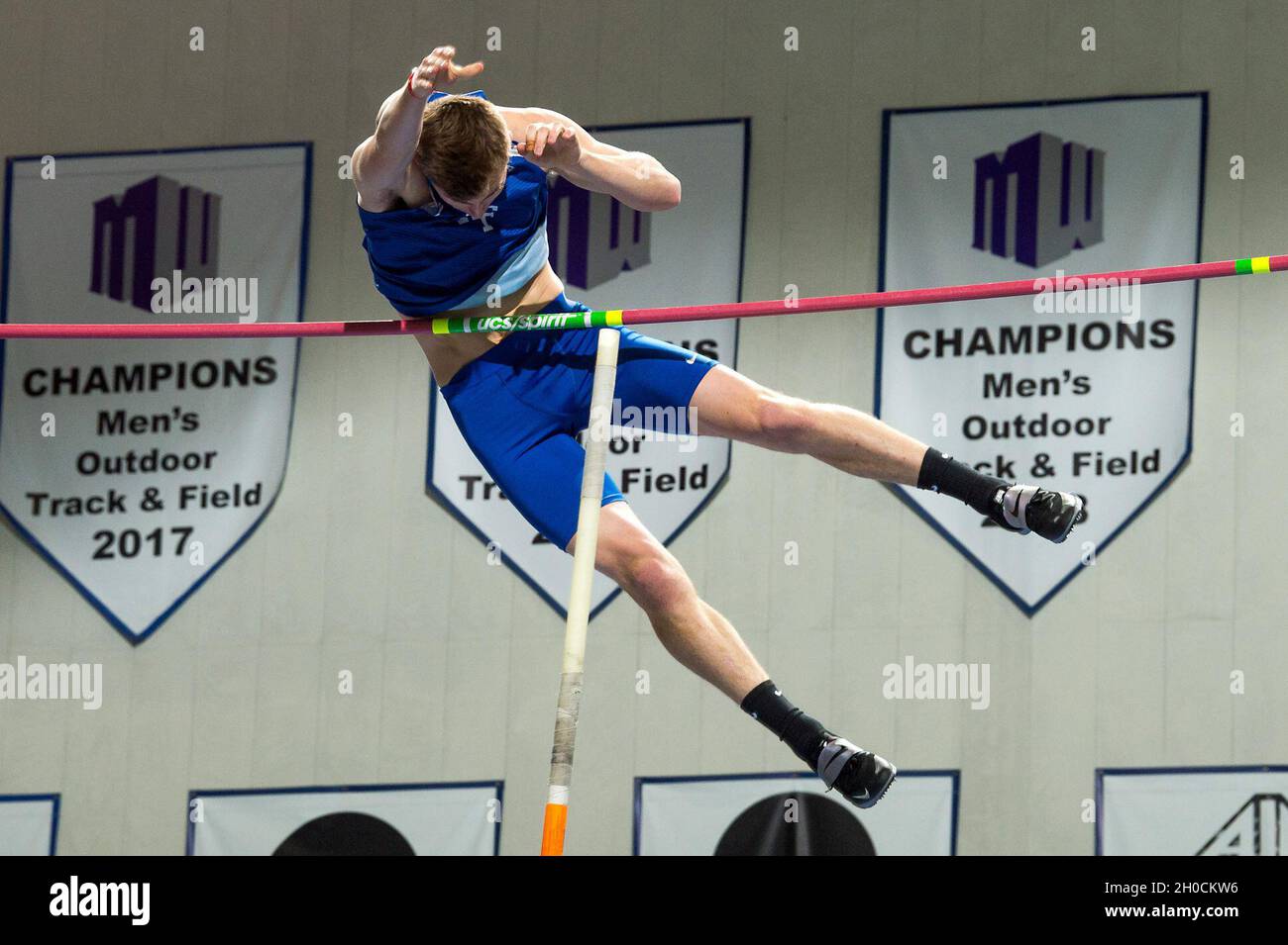 U.S. Air Force Academy Air Force's Mitch Lipe competes in the pole