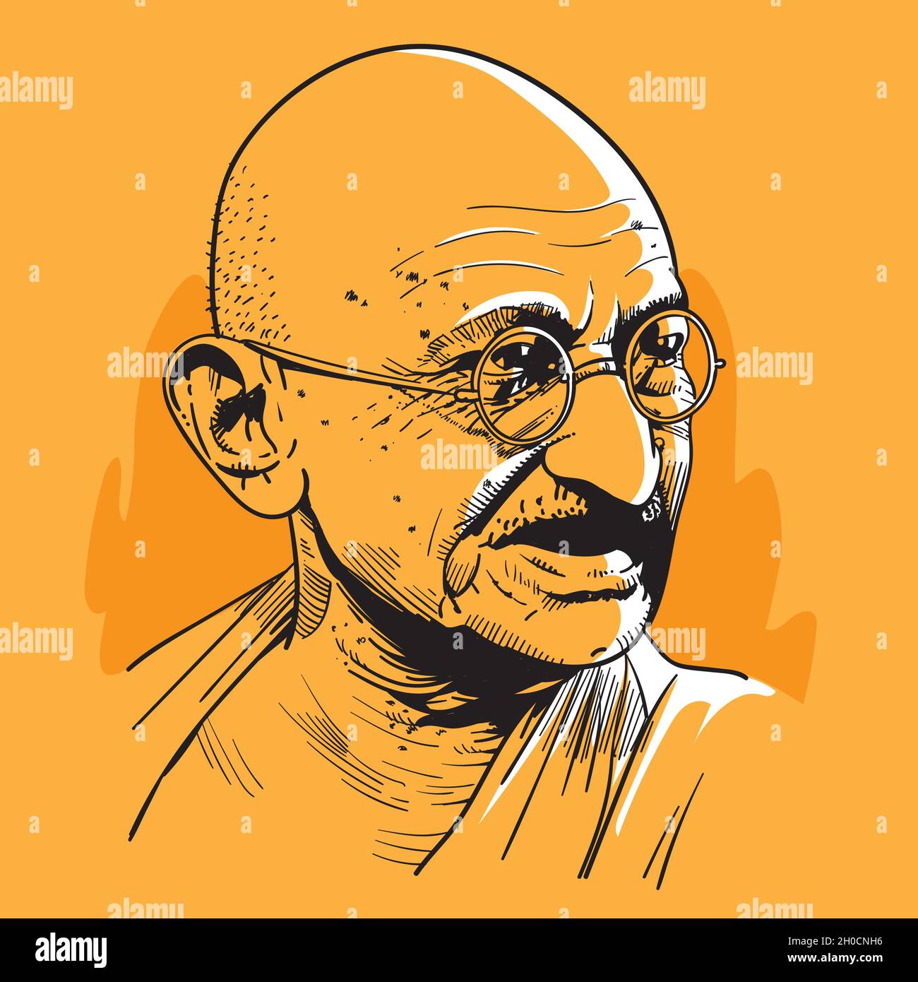 Mohandas Karamchand Gandhi was an Indian lawyer, anti-colonial nationalist, and political ethicist. Vector Stock Vector