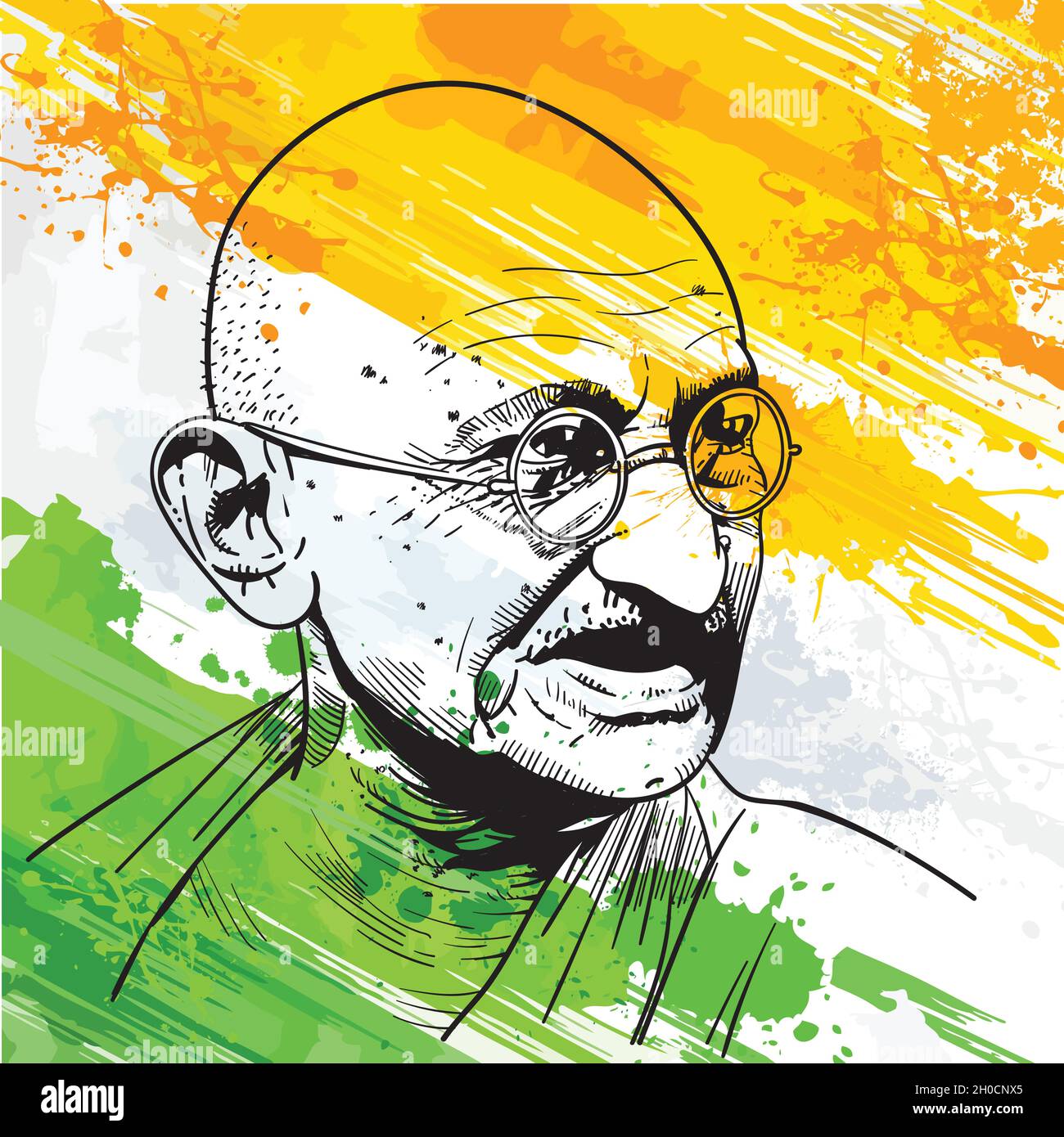 Mohandas Karamchand Gandhi was an Indian lawyer, anti-colonial nationalist, and political ethicist. Vector Stock Vector