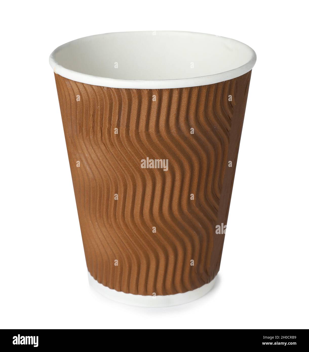 Empty takeaway paper coffee cup isolated on white Stock Photo - Alamy