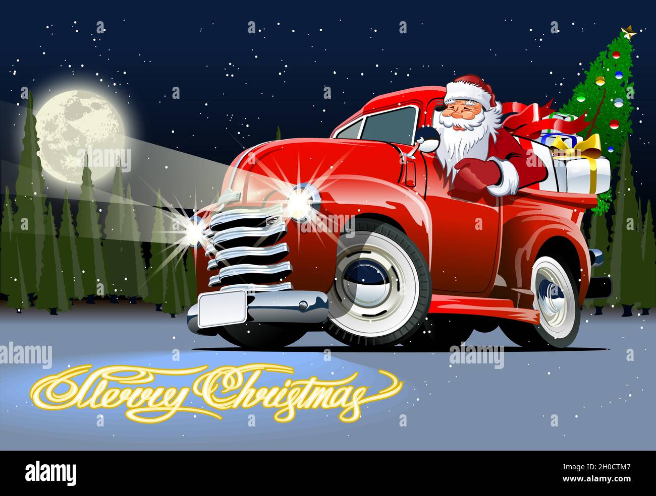 Vector Christmas Card. Available EPS-10 format separated by groups and layers for easy edit Stock Vector