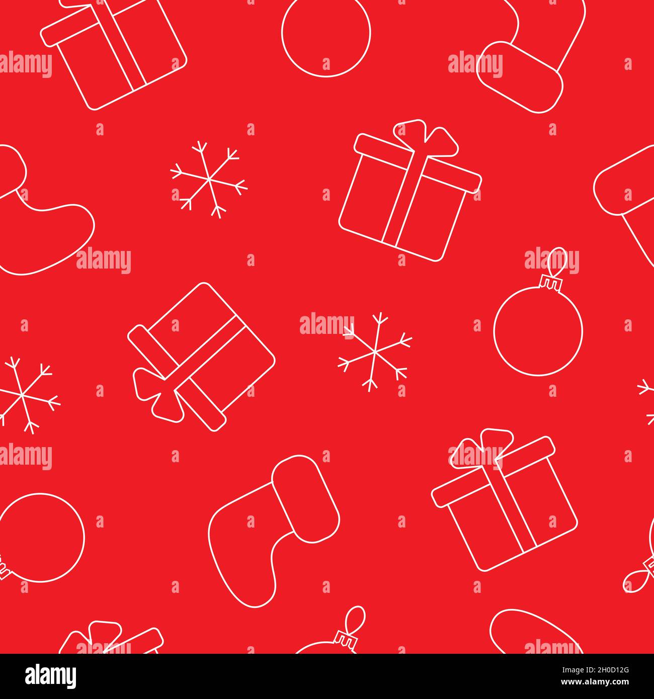 Cute red element Christmas seamless pattern art Stock Vector Image ...