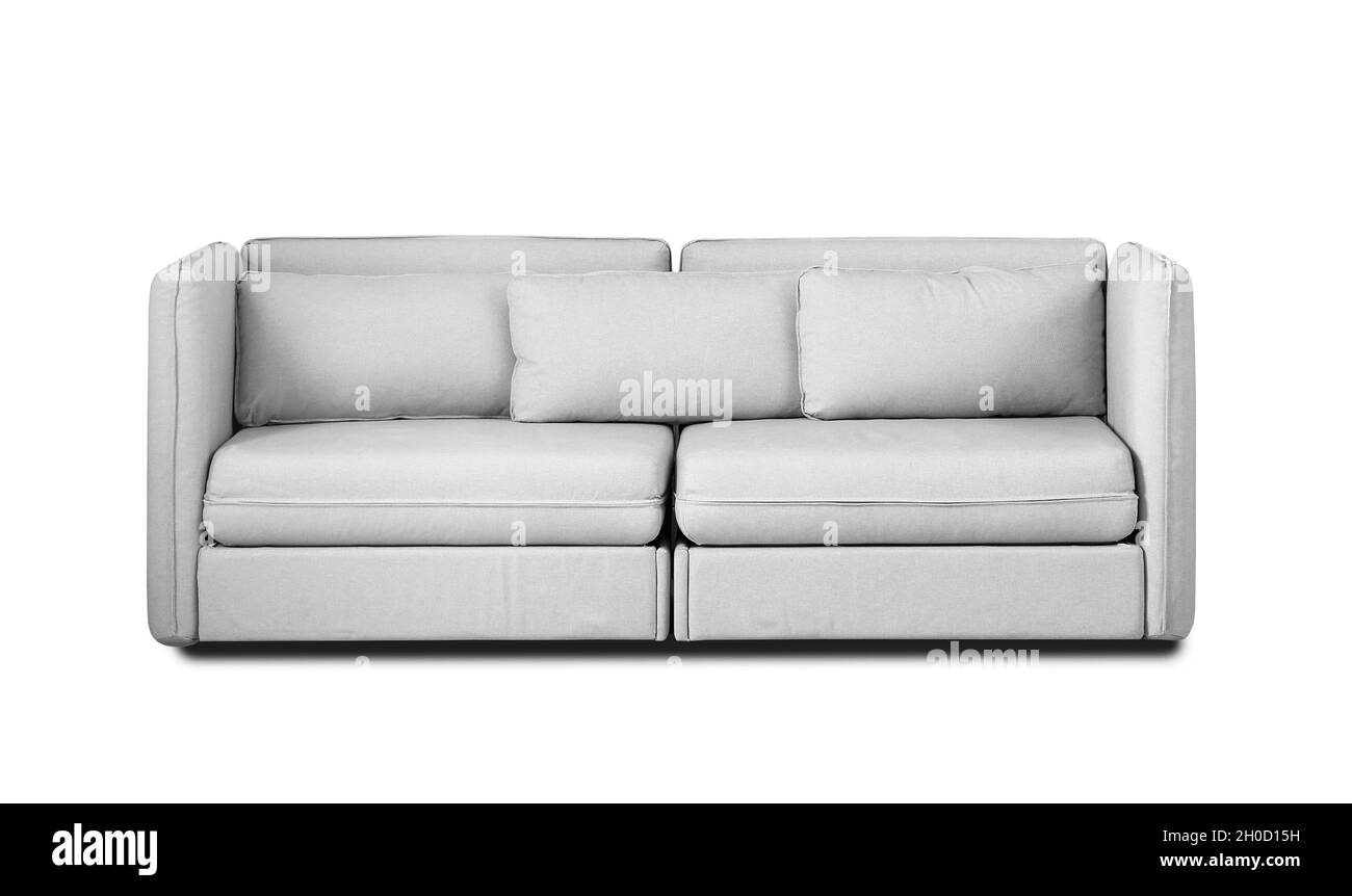 Comfortable sofa on white background. Furniture for modern room