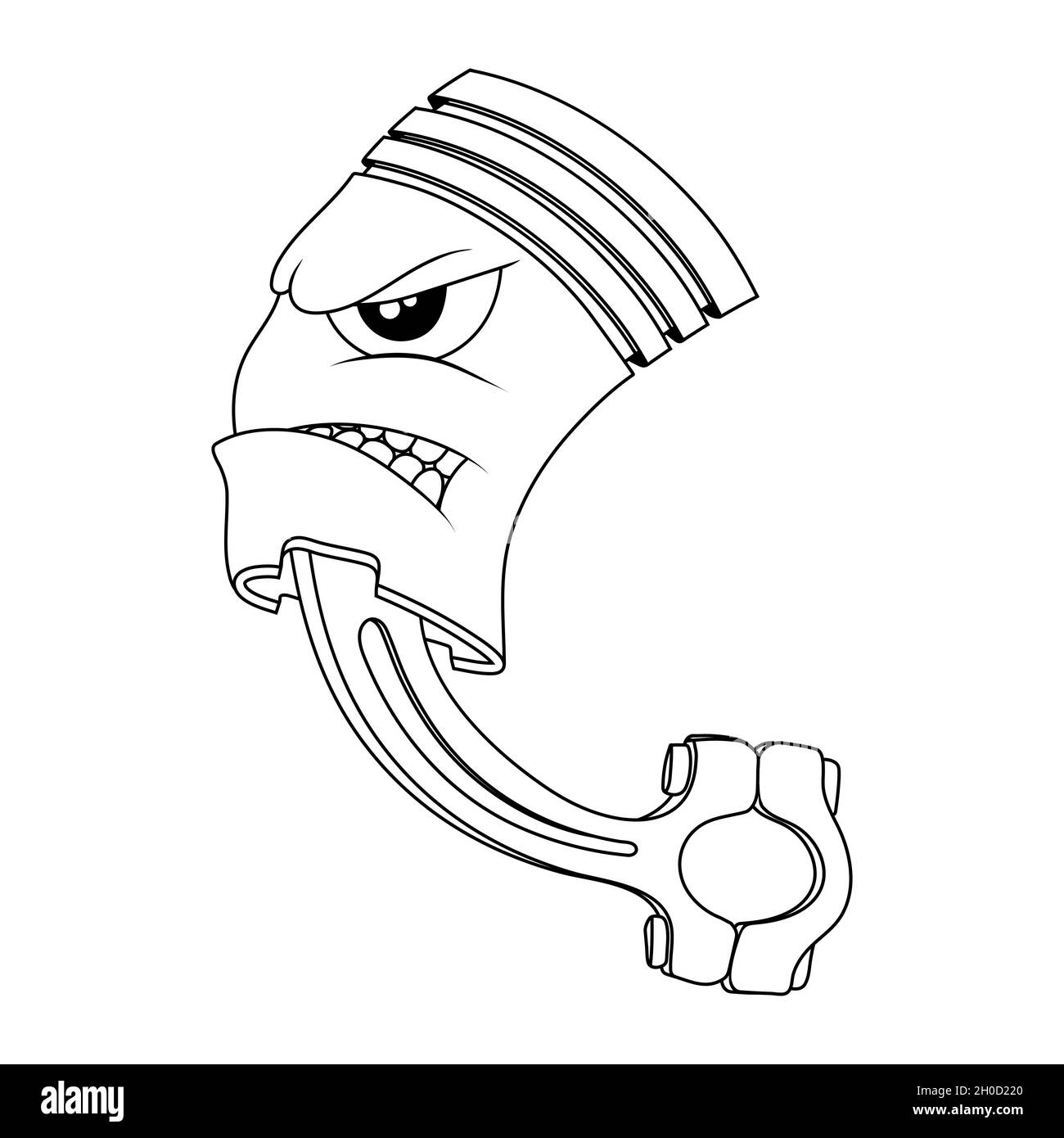 Piston. Flaming piston tattoo. Piston mascot .Car Club Logo. Vector graphics to design Stock Vector