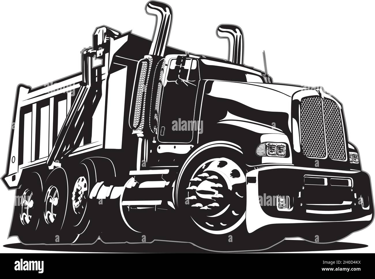 Vector Cartoon Dump Truck. Available EPS-8 vector format separated by groups and layers for easy edit Stock Vector