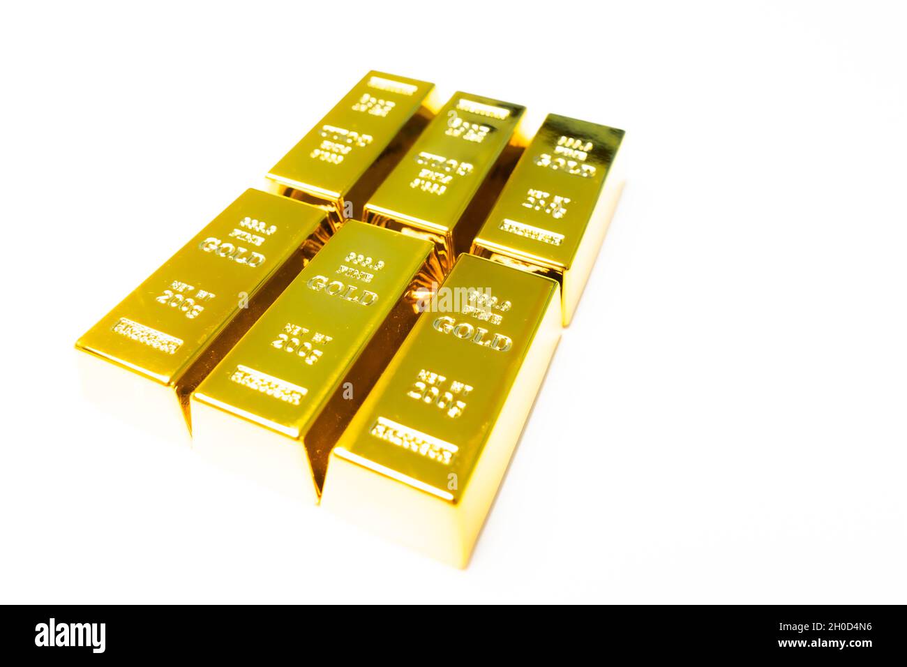 Stack of pure gold bullion bars in bank vault storage. 1kg 999,9 Fine ...